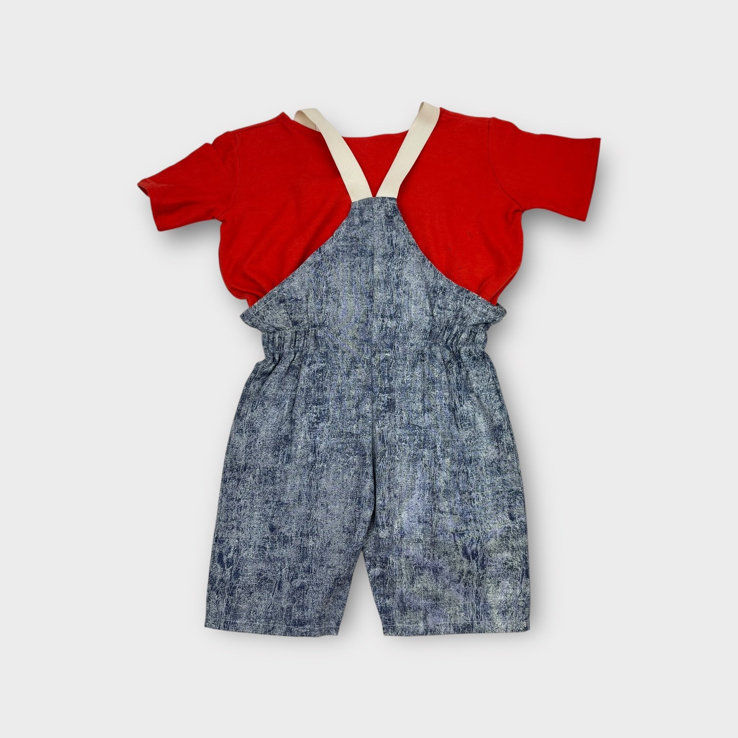 Vintage Smiley Overalls Set, Size 2