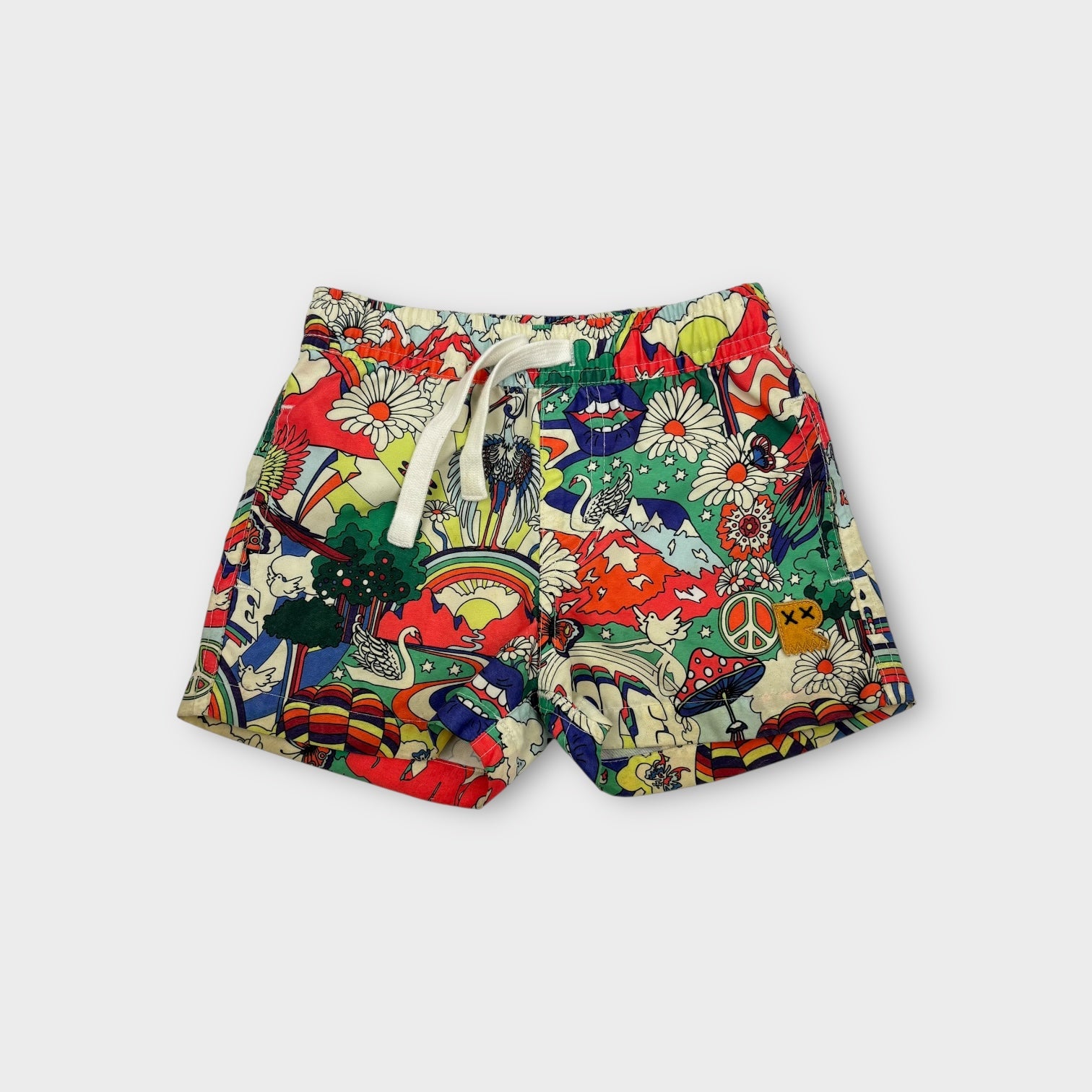 Rock Your Kid Psychedelic Swim Shorts, Size 2