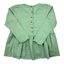 Feather/Drum Sage Canvas Peplum Top, Size 10