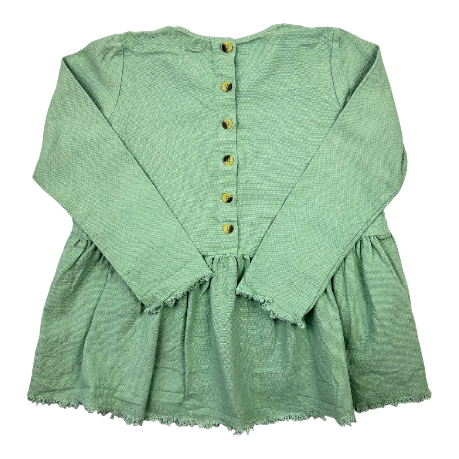 Feather/Drum Sage Canvas Peplum Top, Size 10
