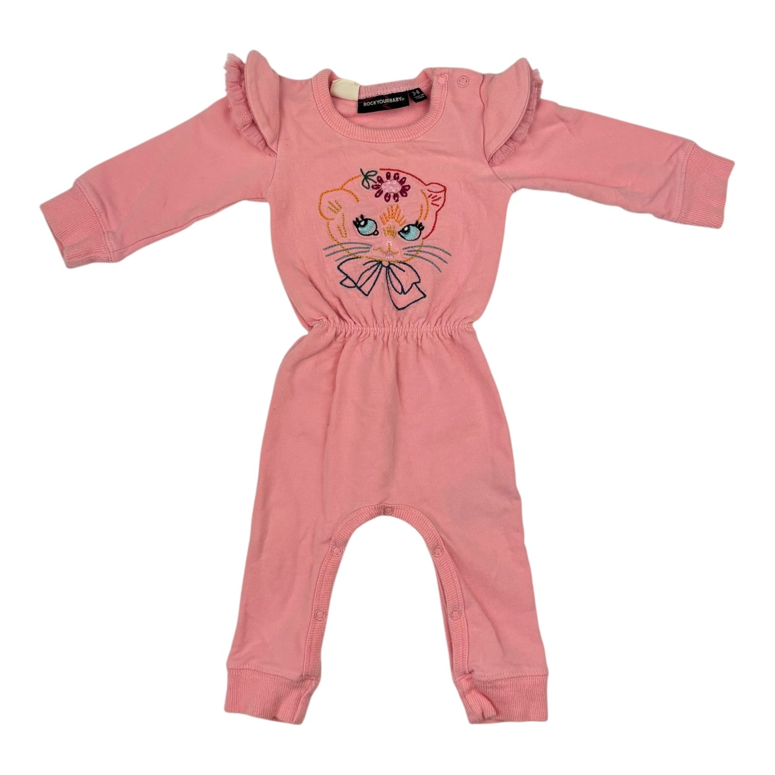 Rock Your Baby Embroidered Jumpsuit, Size 00