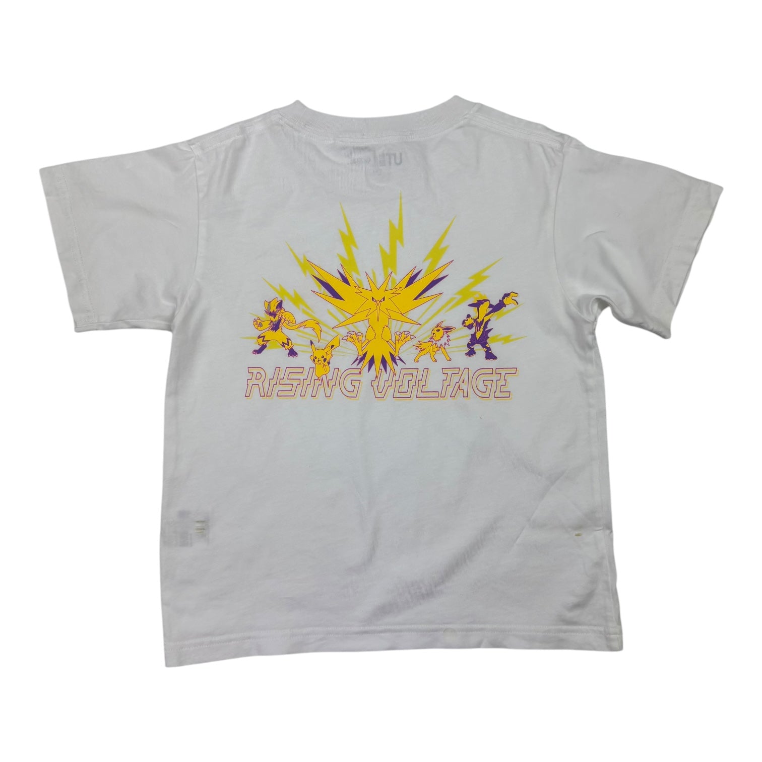 White Pokemon Print T-Shirt, Size 3-4