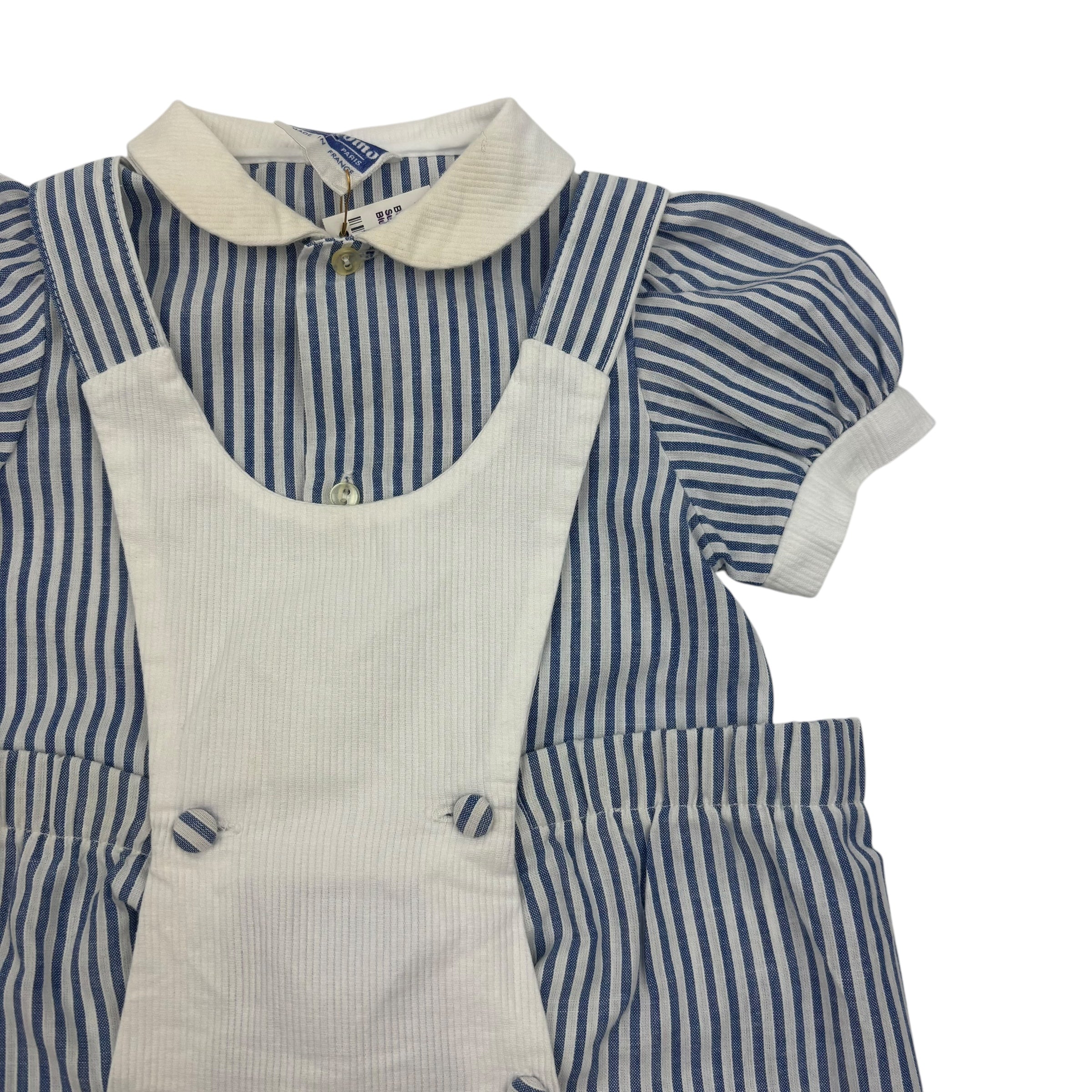 Bambino Paris Striped Suspender Short Set, size 1