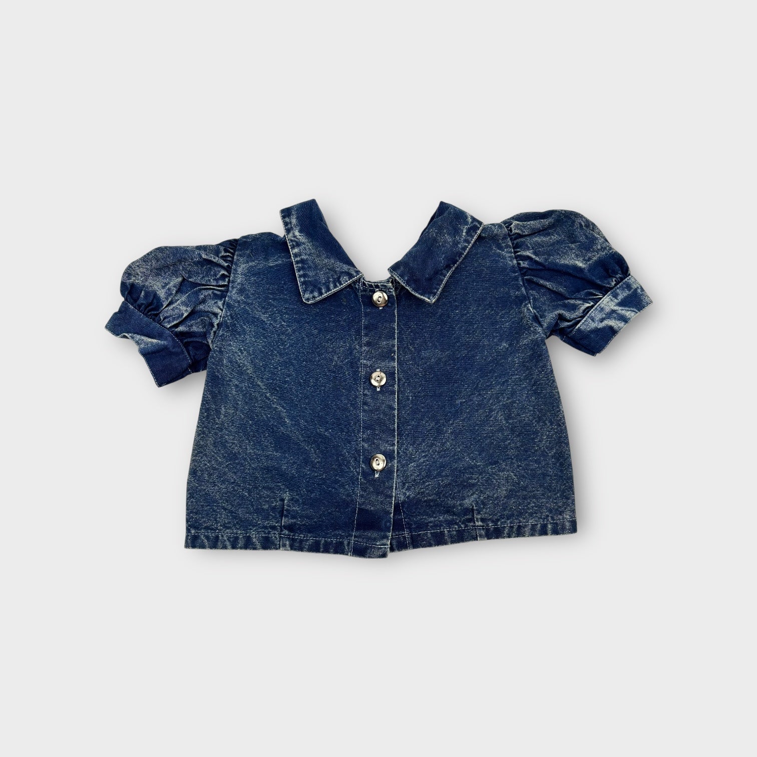 Vintage Acid Wash Denim Shirt, Size 4-5