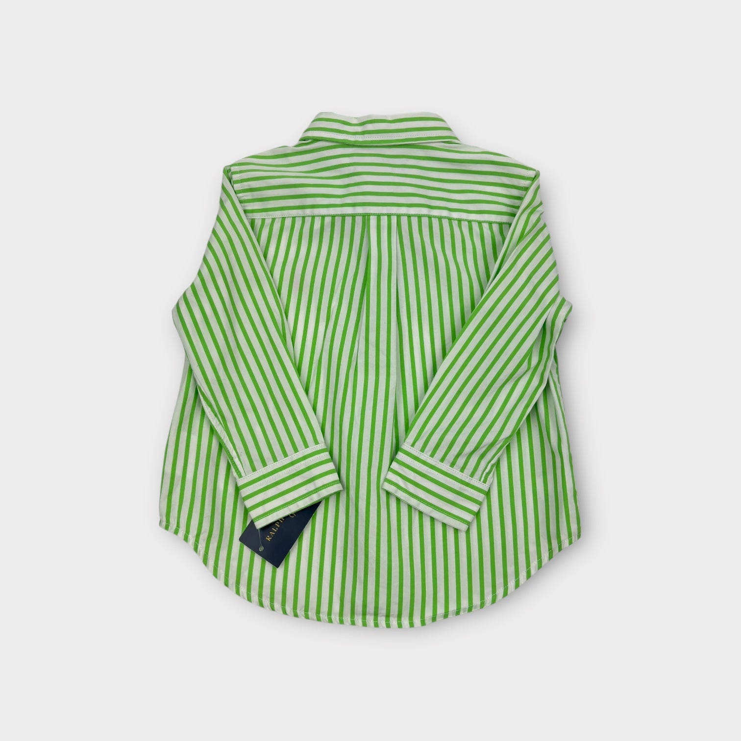 Ralph Lauren Green Stripe Shirt, Size 18-24m