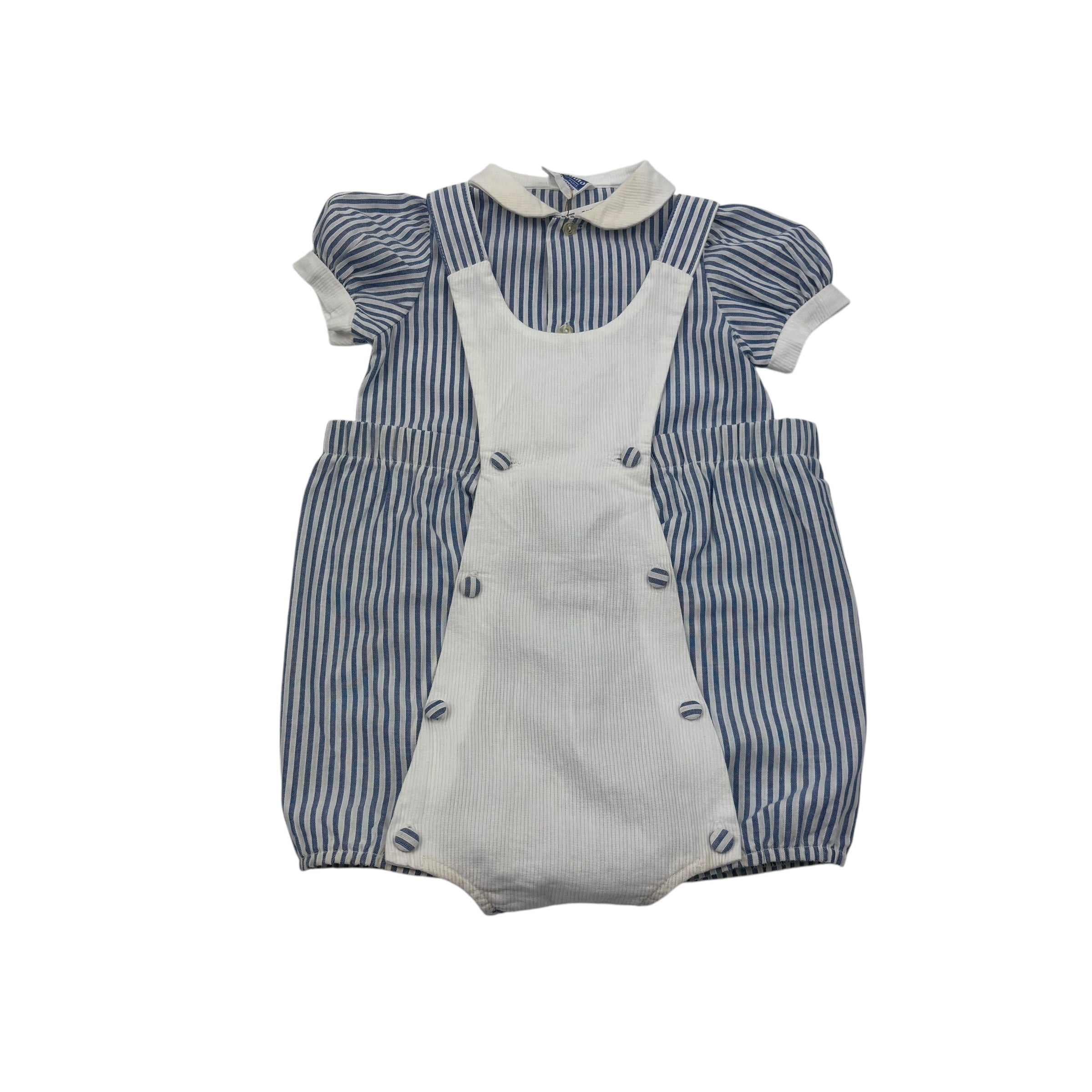 Bambino Paris Striped Suspender Short Set, size 1