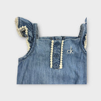 Calvin Klein Denim Bodysuit, Size 000
