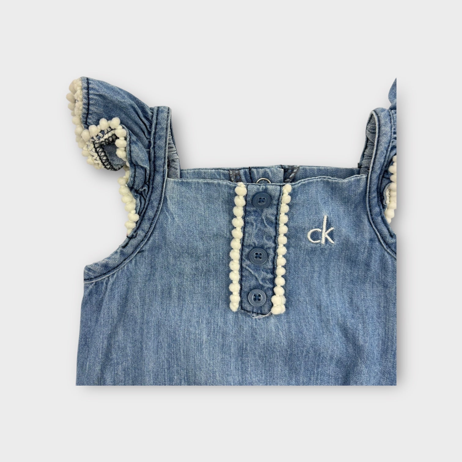 Calvin Klein Denim Bodysuit, Size 000