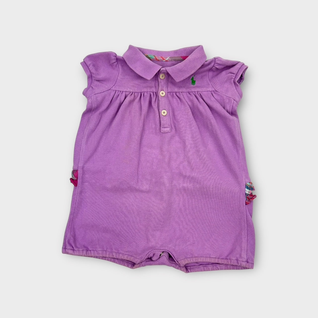 Ralph Lauren Purple Polo Romper, Size 00