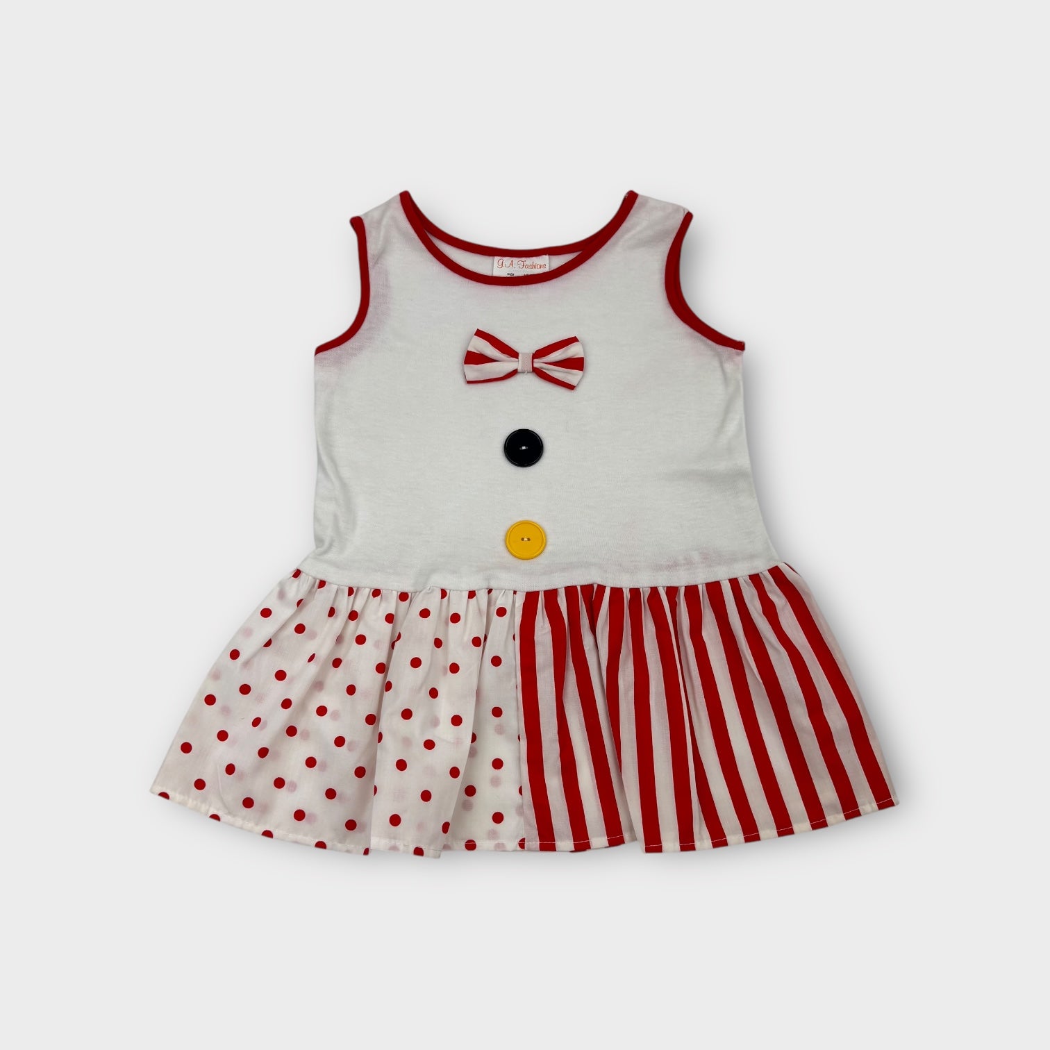 Vintage Red & White Patterned Dress, Size 2