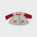 Red and White Mushroom Blouse, Size 1-2