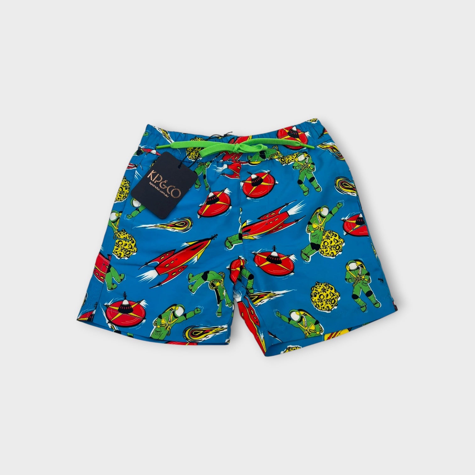 Kip & Co Space Print Swim Shorts, Size 4