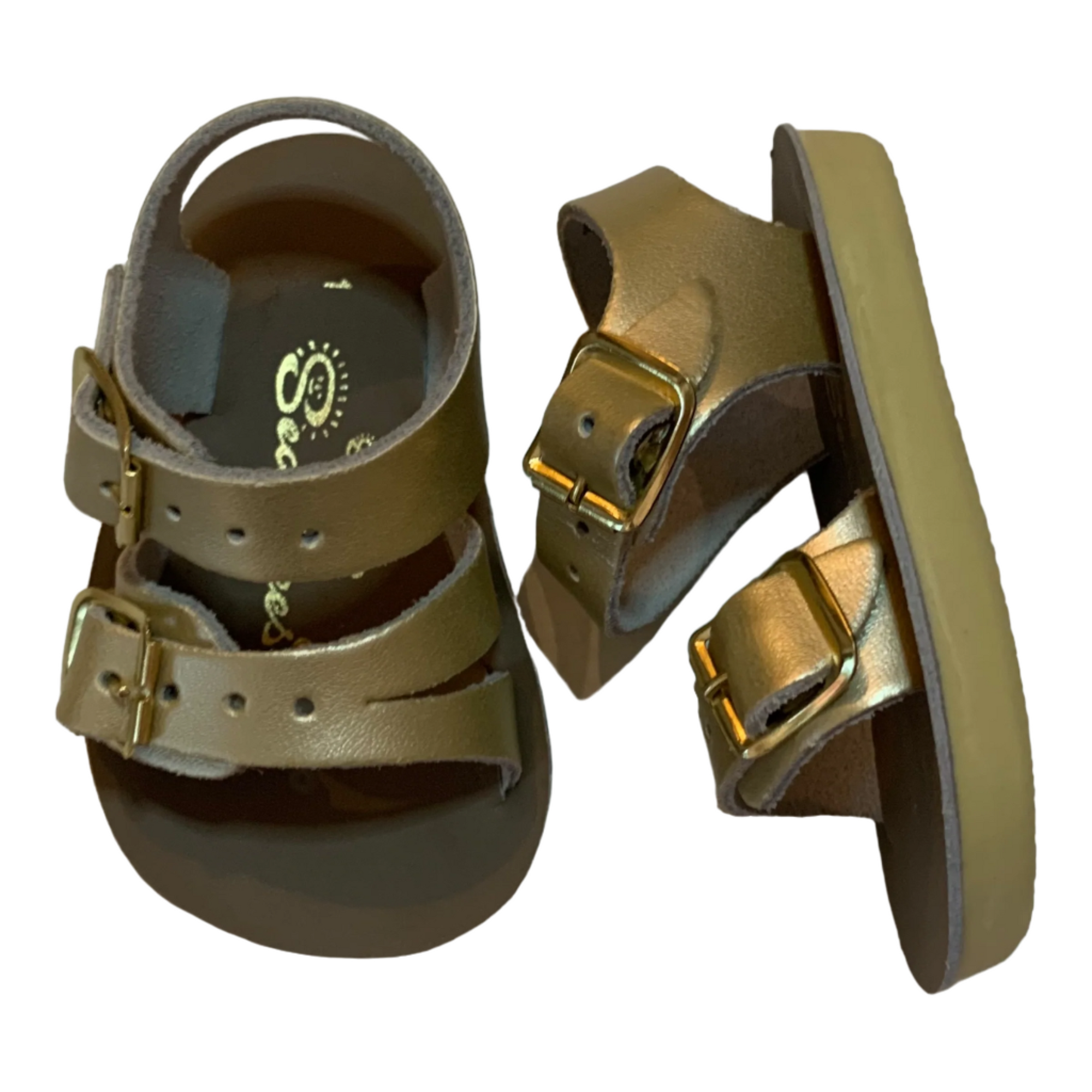 Gold Saltwater Sandals, Size EU16
