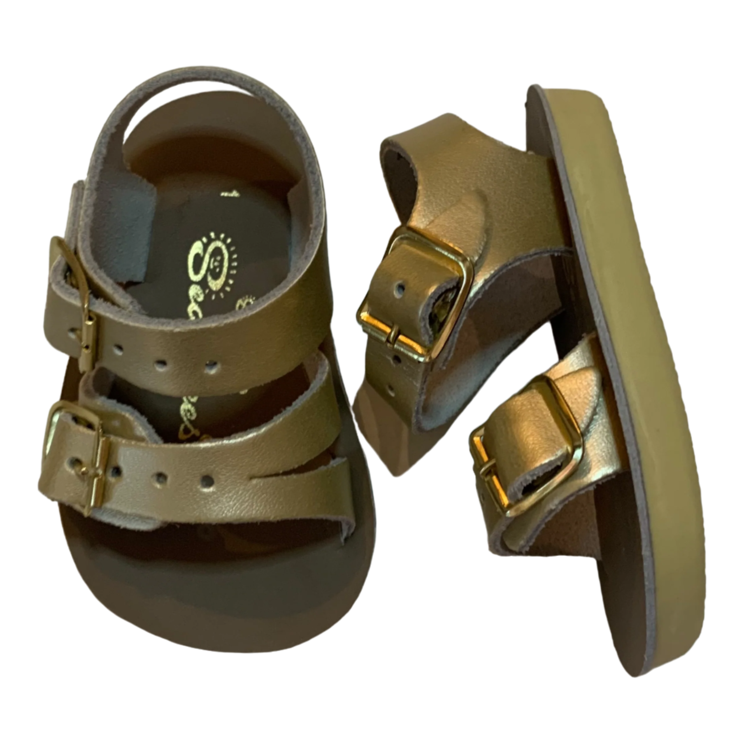 Gold Saltwater Sandals, Size EU16