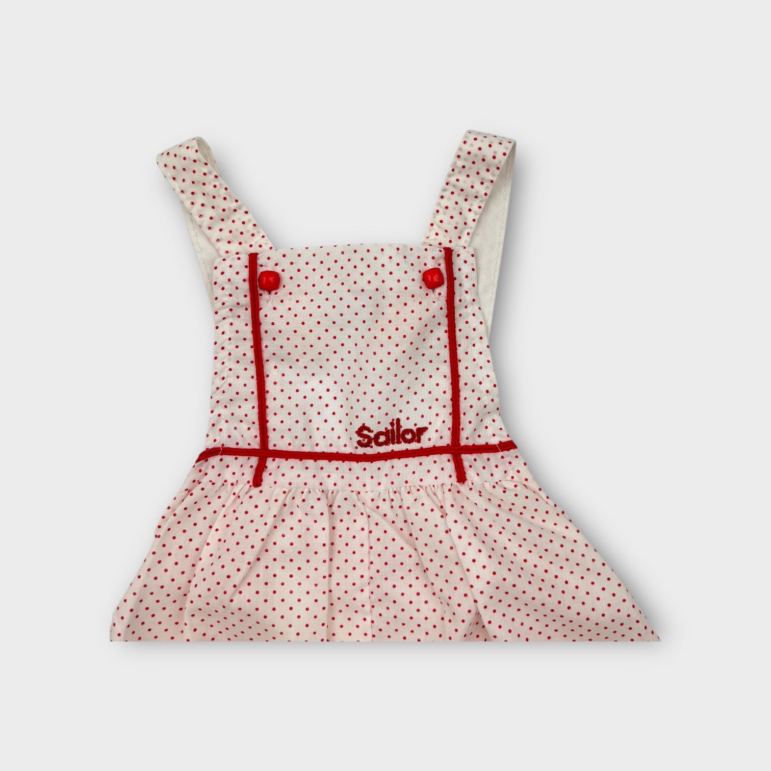 Vintage Polkadot Sailor Romper, Size 00