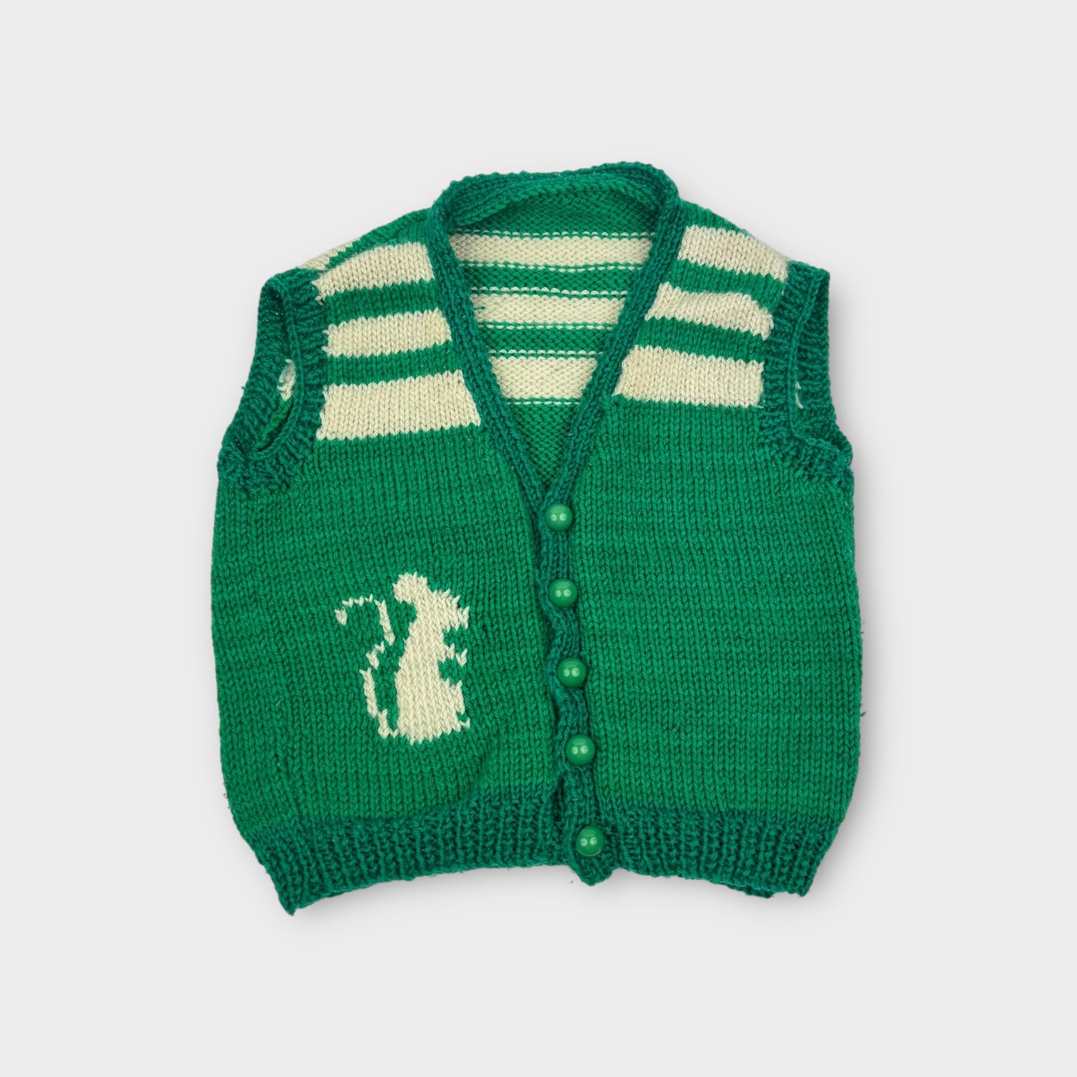Retro Green Knit Vest, Size 0