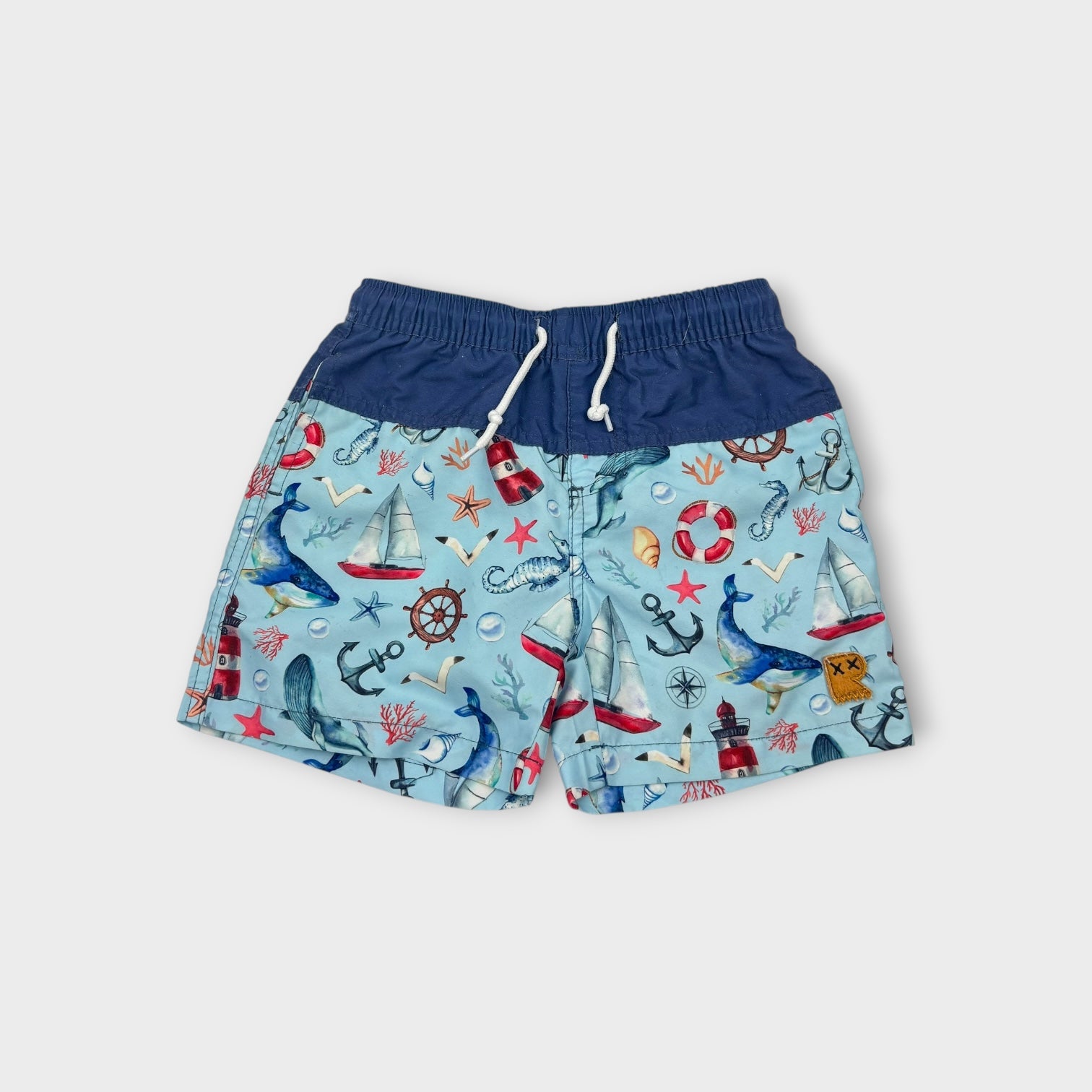 Rock Your Kid Lighthouse Swim Shorts, Size 5