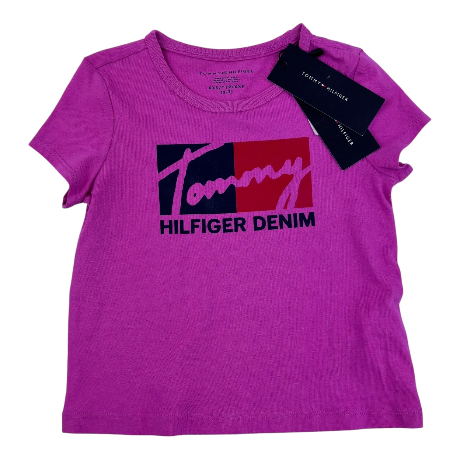 Tommy Hilfiger Pink Logo T-Shirt, Size 2-3