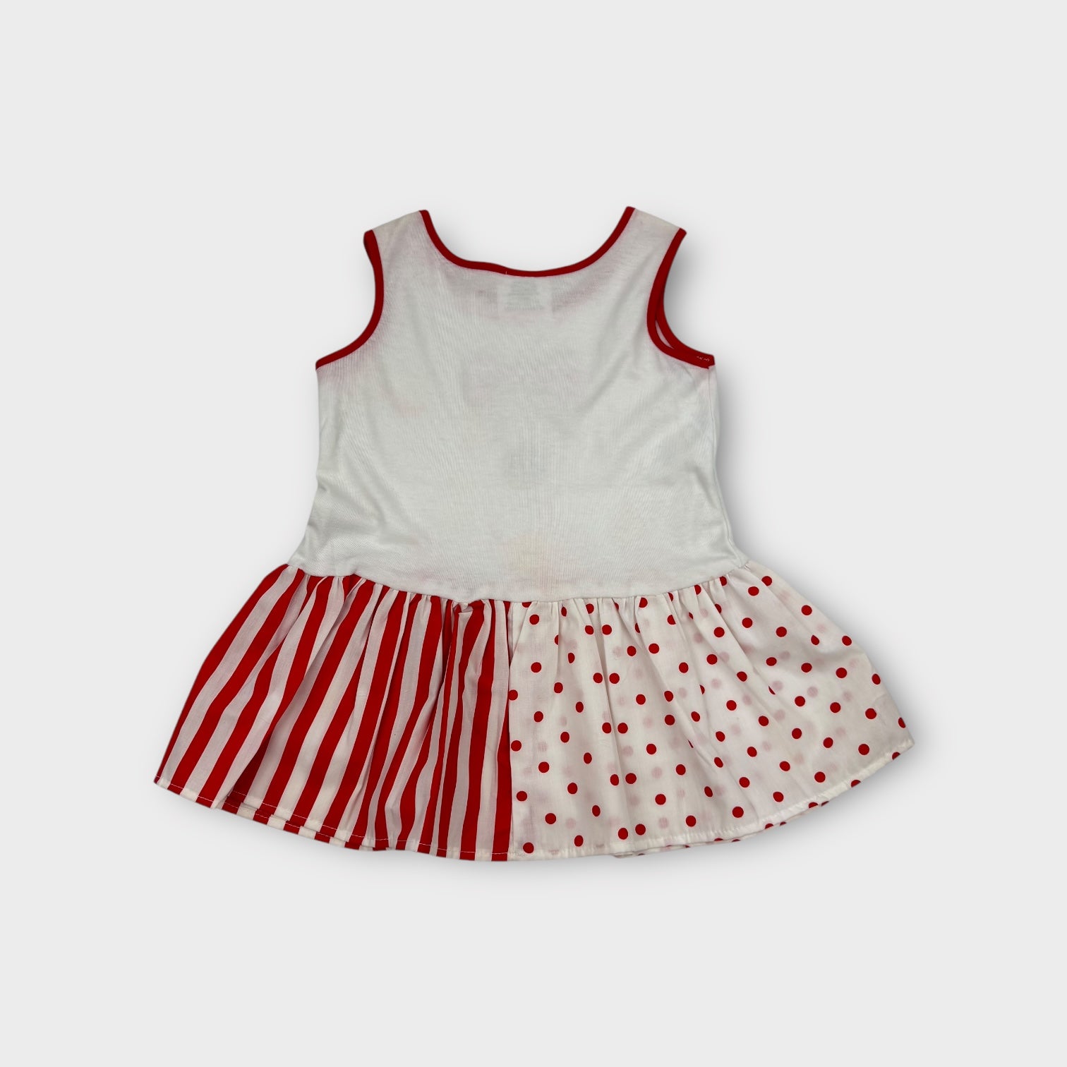 Vintage Red & White Patterned Dress, Size 2