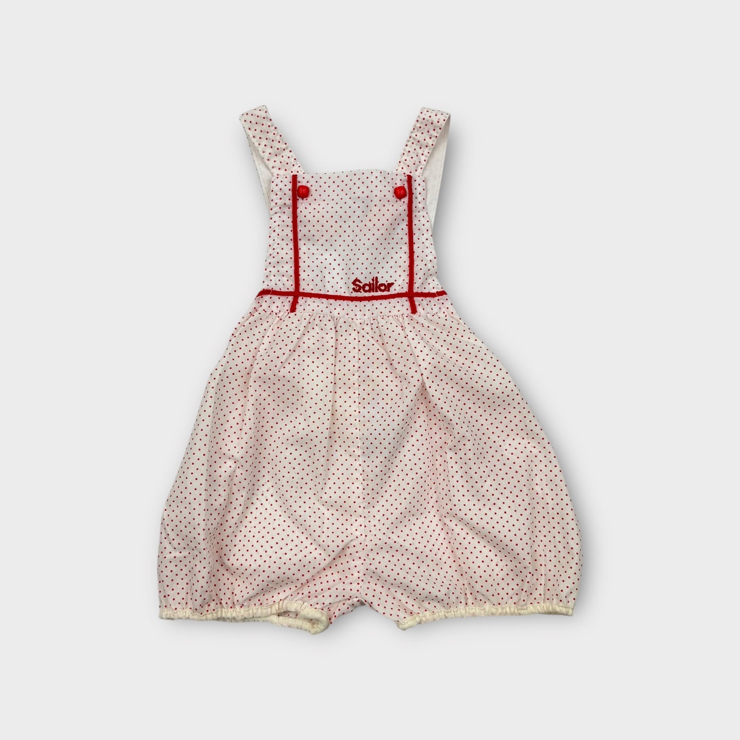 Vintage Polkadot Sailor Romper, Size 00