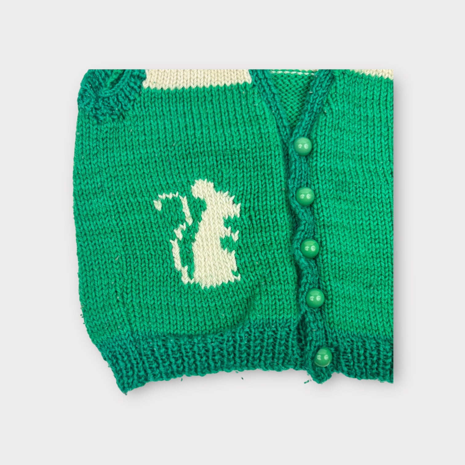 Retro Green Knit Vest, Size 0