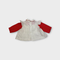 Red and White Mushroom Blouse, Size 1-2