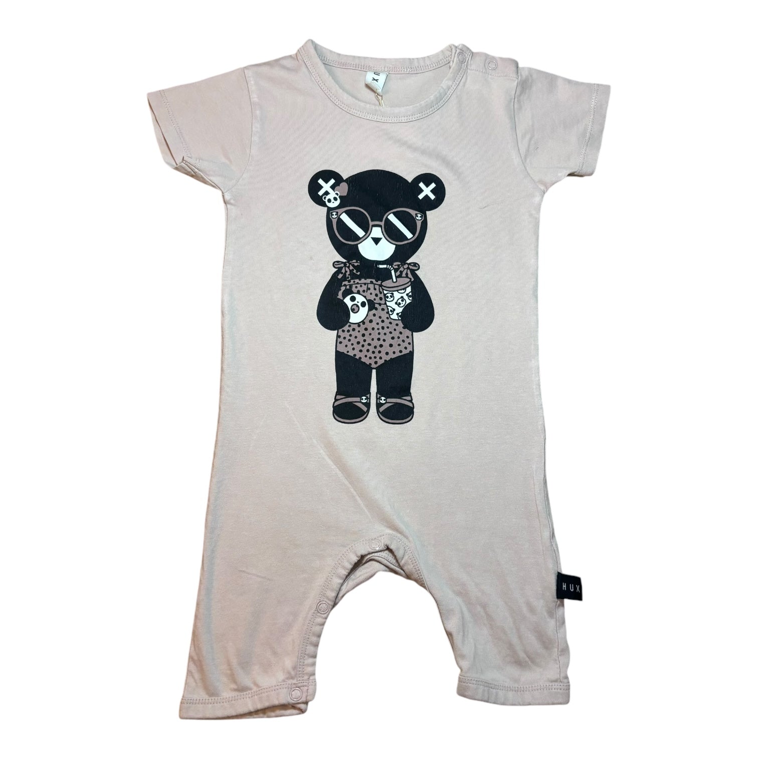 Hux Pink Teddy Bodysuit, Size 1