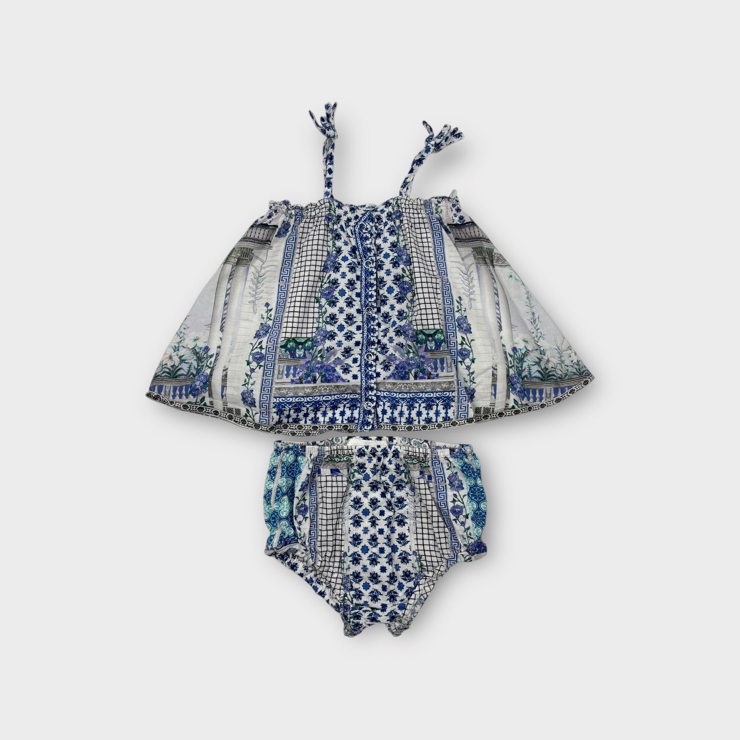 Milla by Camilla Blue Patterned Set, Size 1