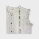 White Embroidered Blouse, Size 8