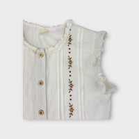 White Embroidered Blouse, Size 8