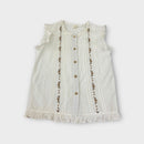 White Embroidered Blouse, Size 8