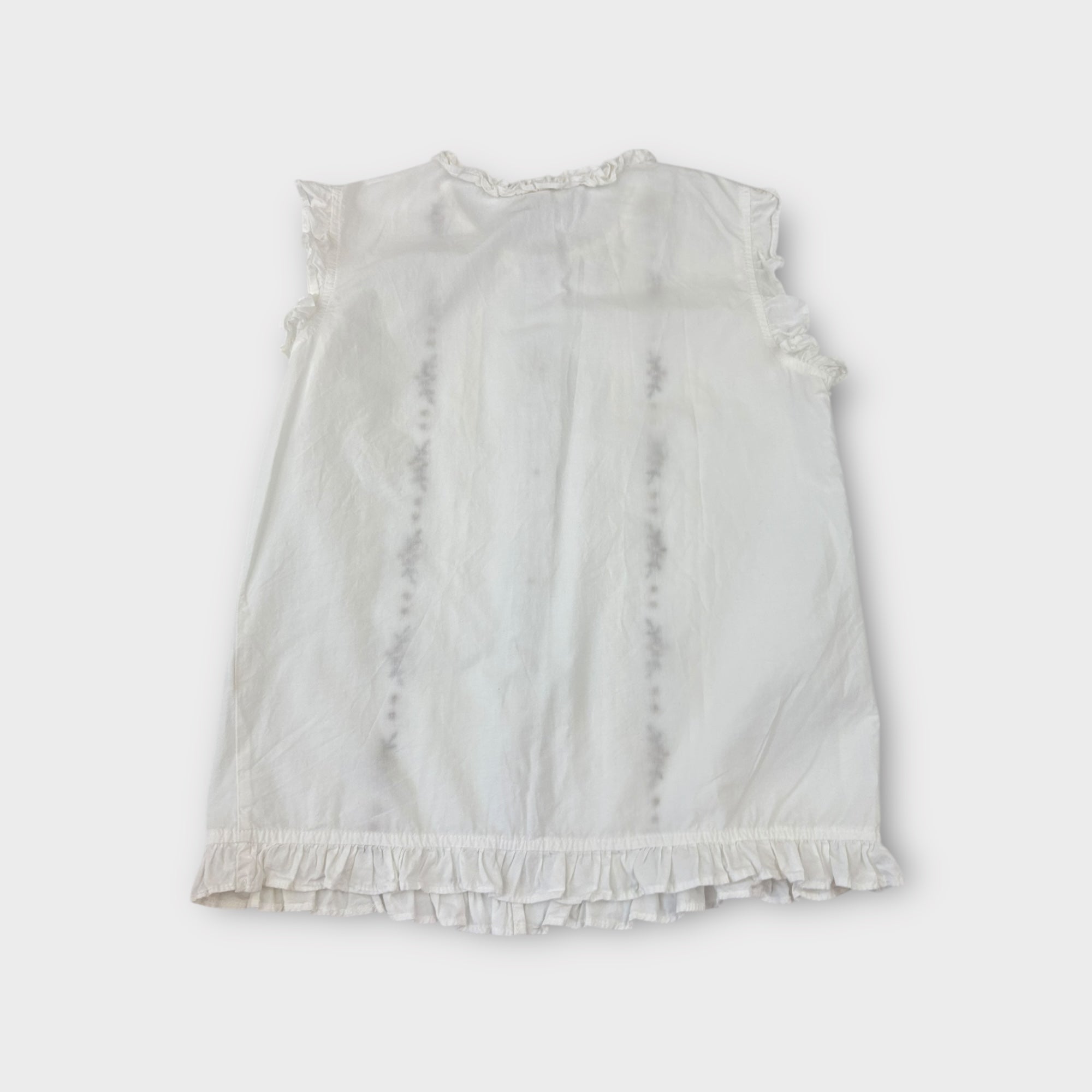 White Embroidered Blouse, Size 8