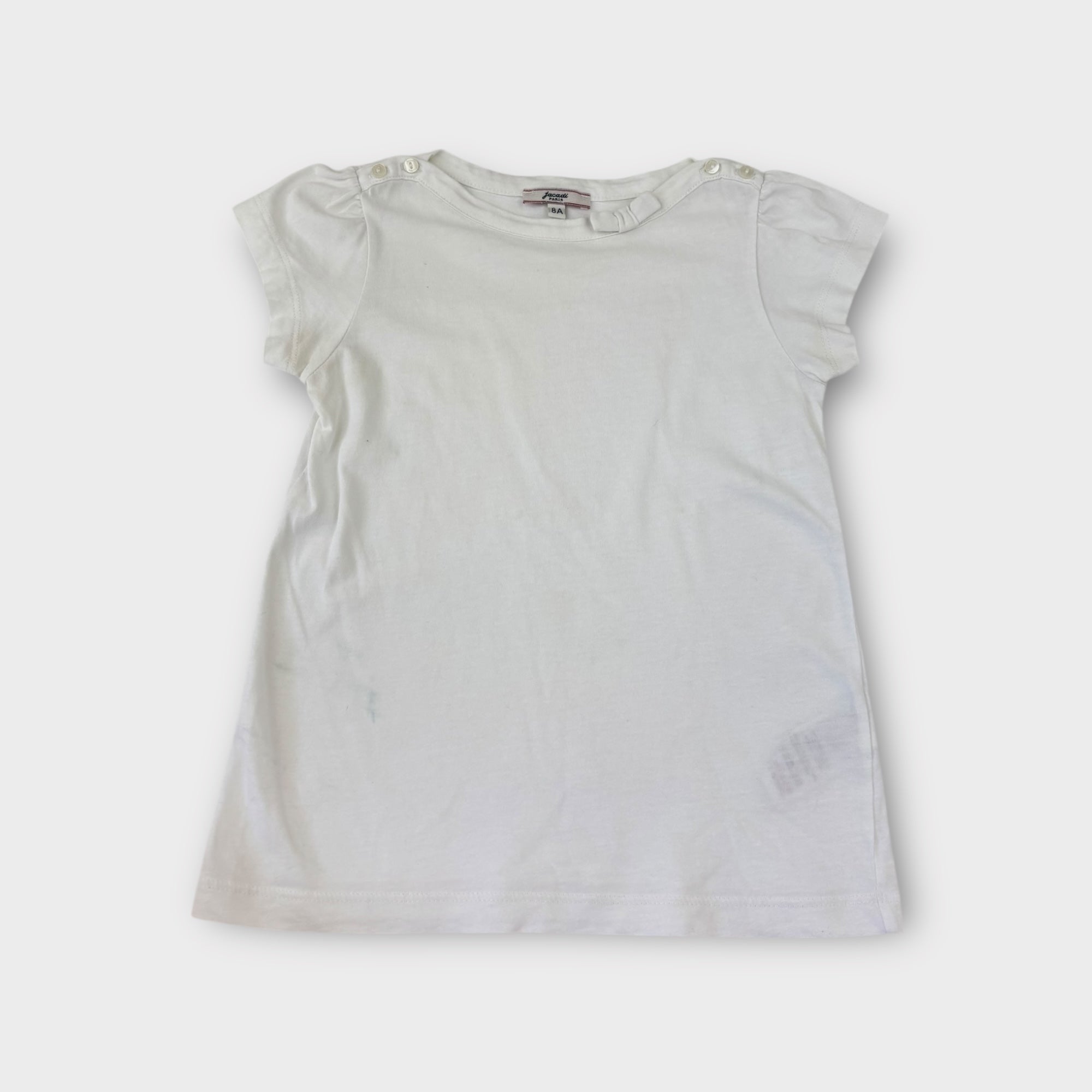 Jacadi White Boat Neck T-Shirt, Size 8