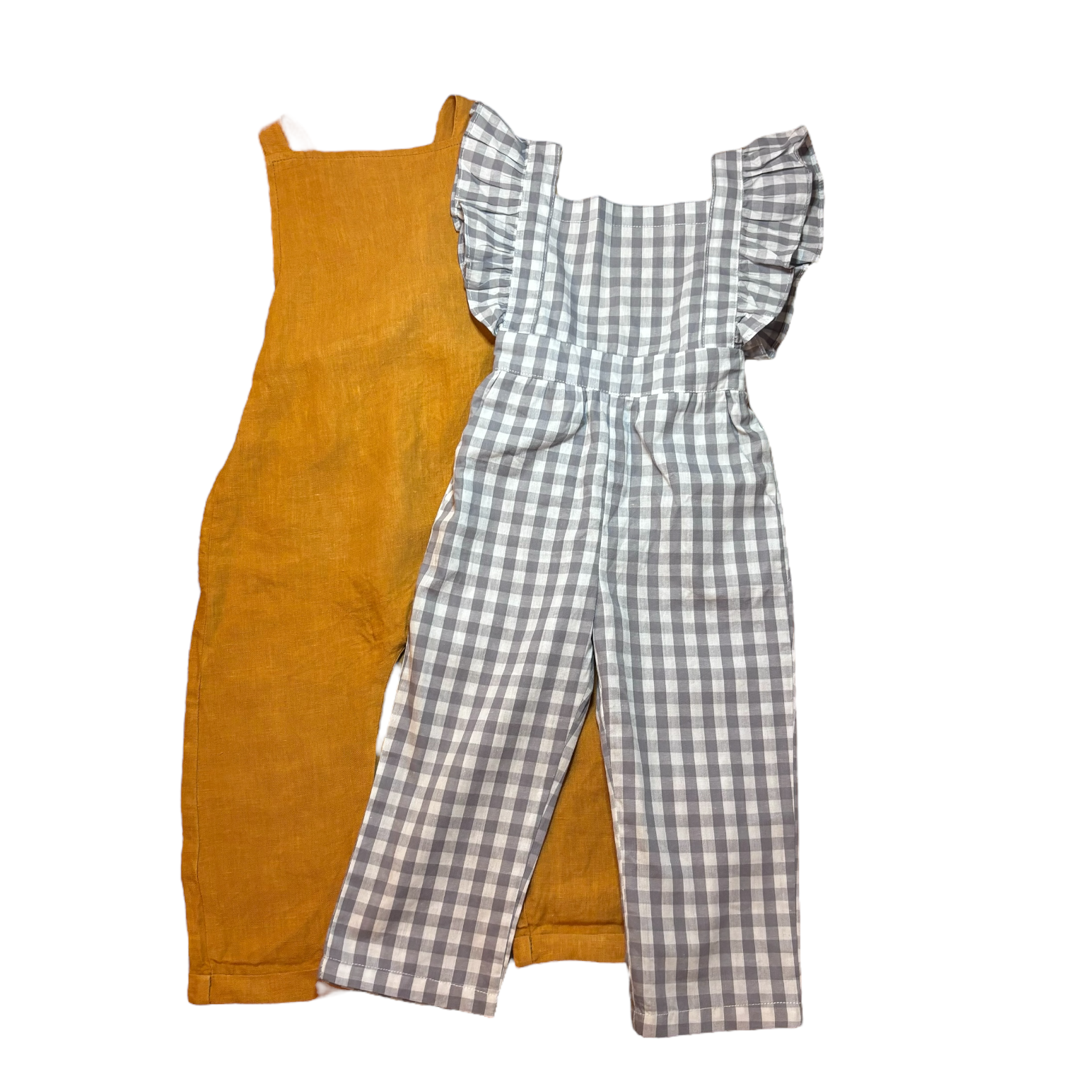 Neutral and Gingham Jumpsuit Bundle, Size 1