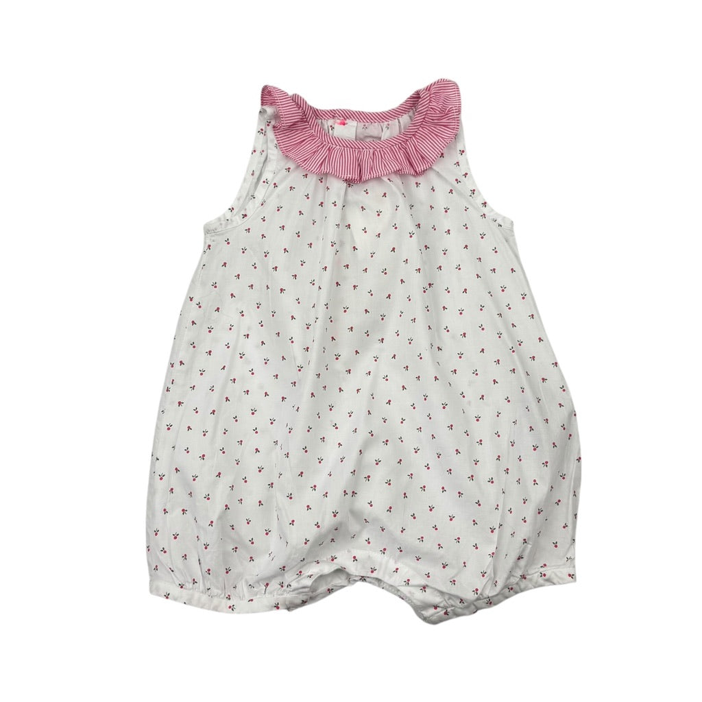 Jacadi Paris White Floral Romper, Size 000
