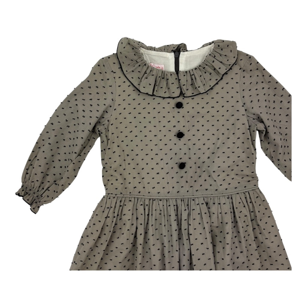 La Coqueta Frill Collar Grey Dress, Size 8