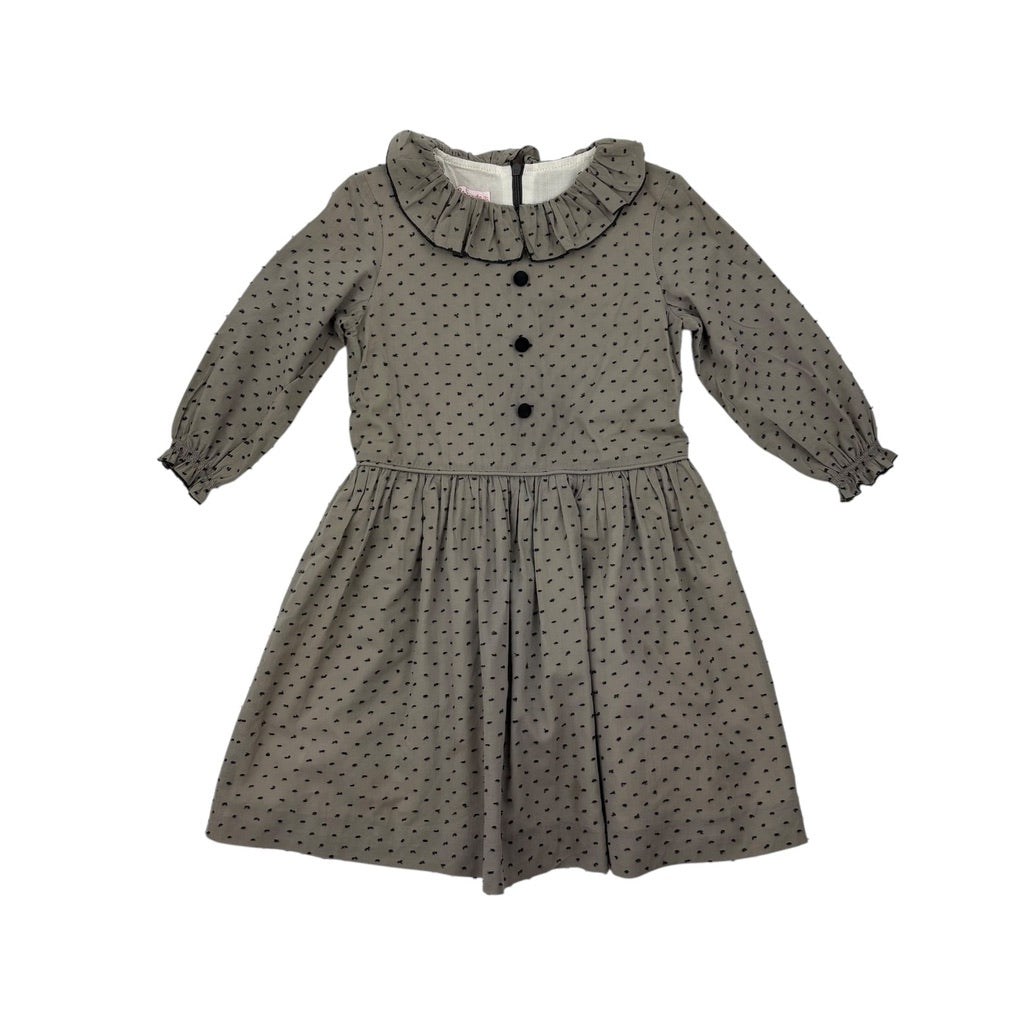La Coqueta Frill Collar Grey Dress, Size 8