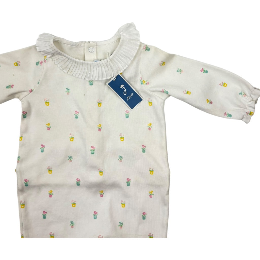 Jacadi Paris White Ruffle Onesie, Size 00