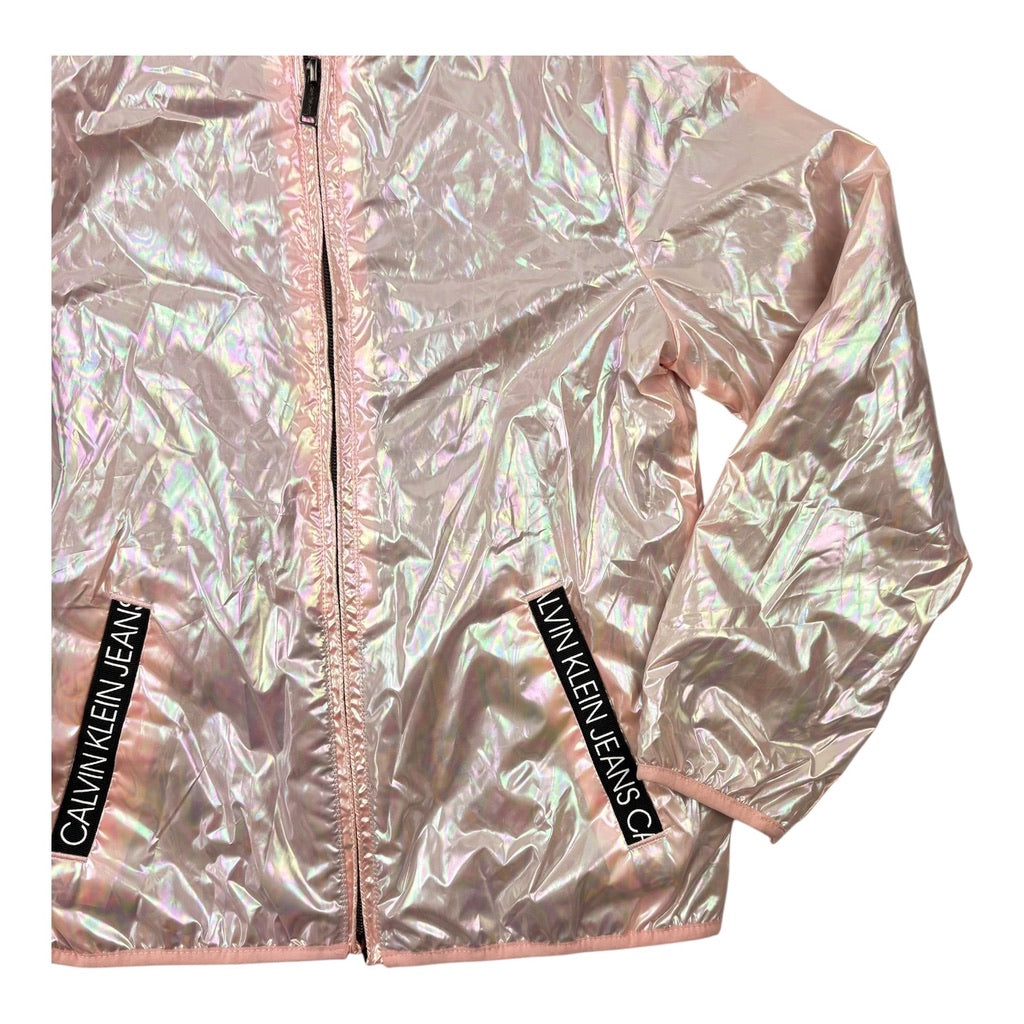 Calvin Klein Jeans Metallic Pink Jacket, Size 7