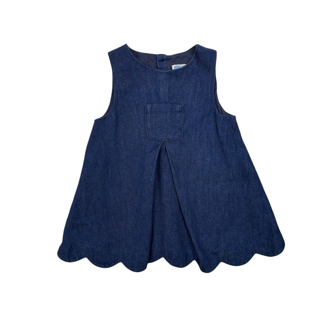 Jacadi Paris Scallop Hem Denim Dress, Size 0