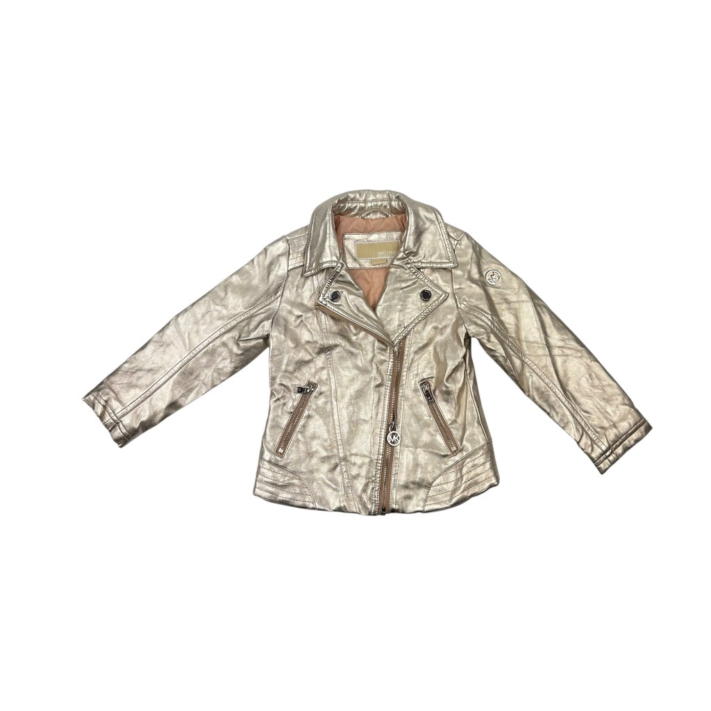 Michael Kors Gold Biker Jacket, Size 3