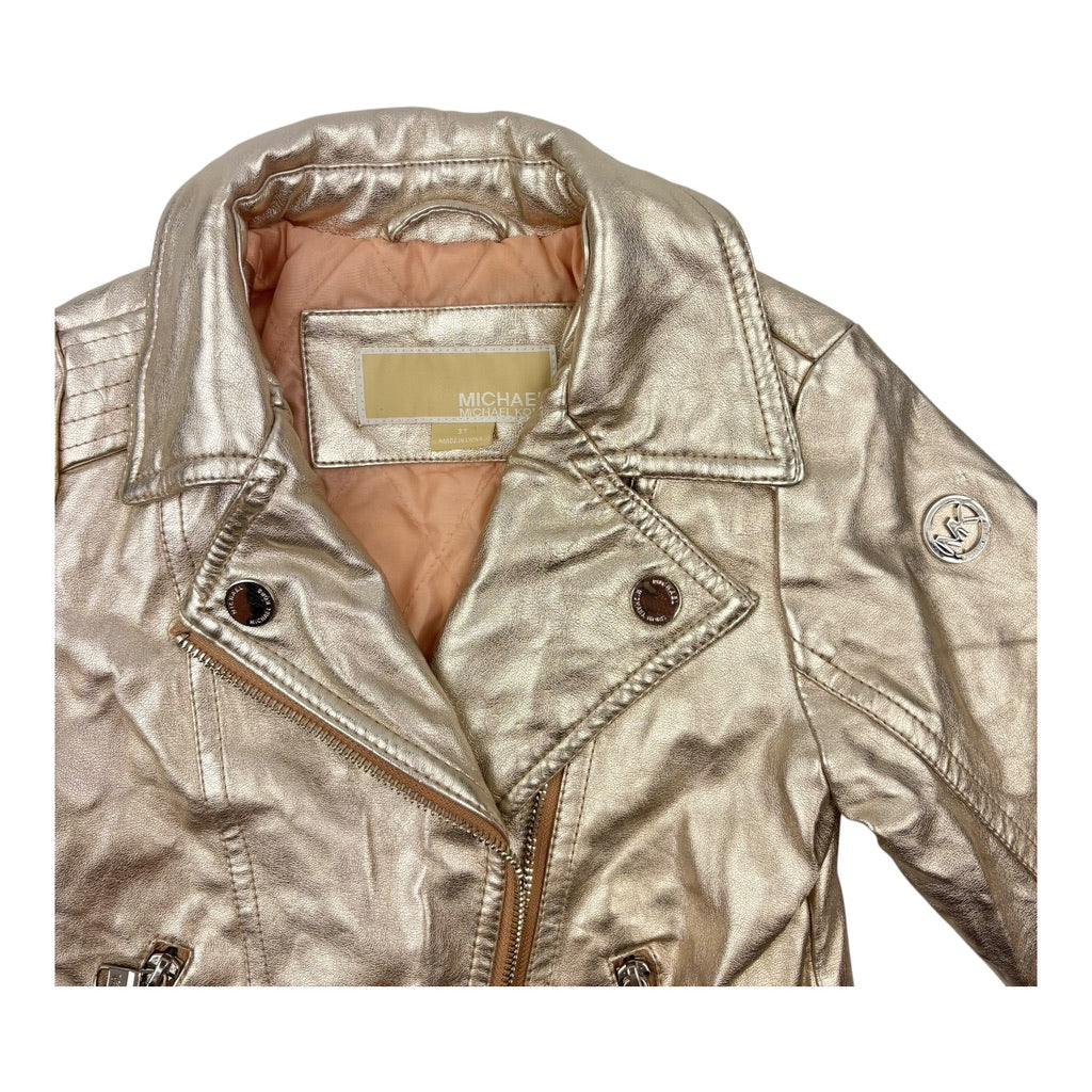Michael Kors Gold Biker Jacket, Size 3