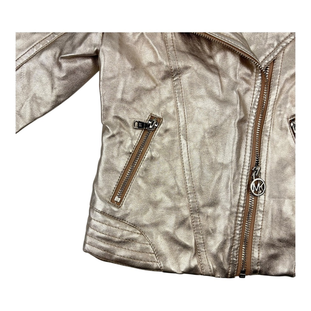 Michael Kors Gold Biker Jacket, Size 3