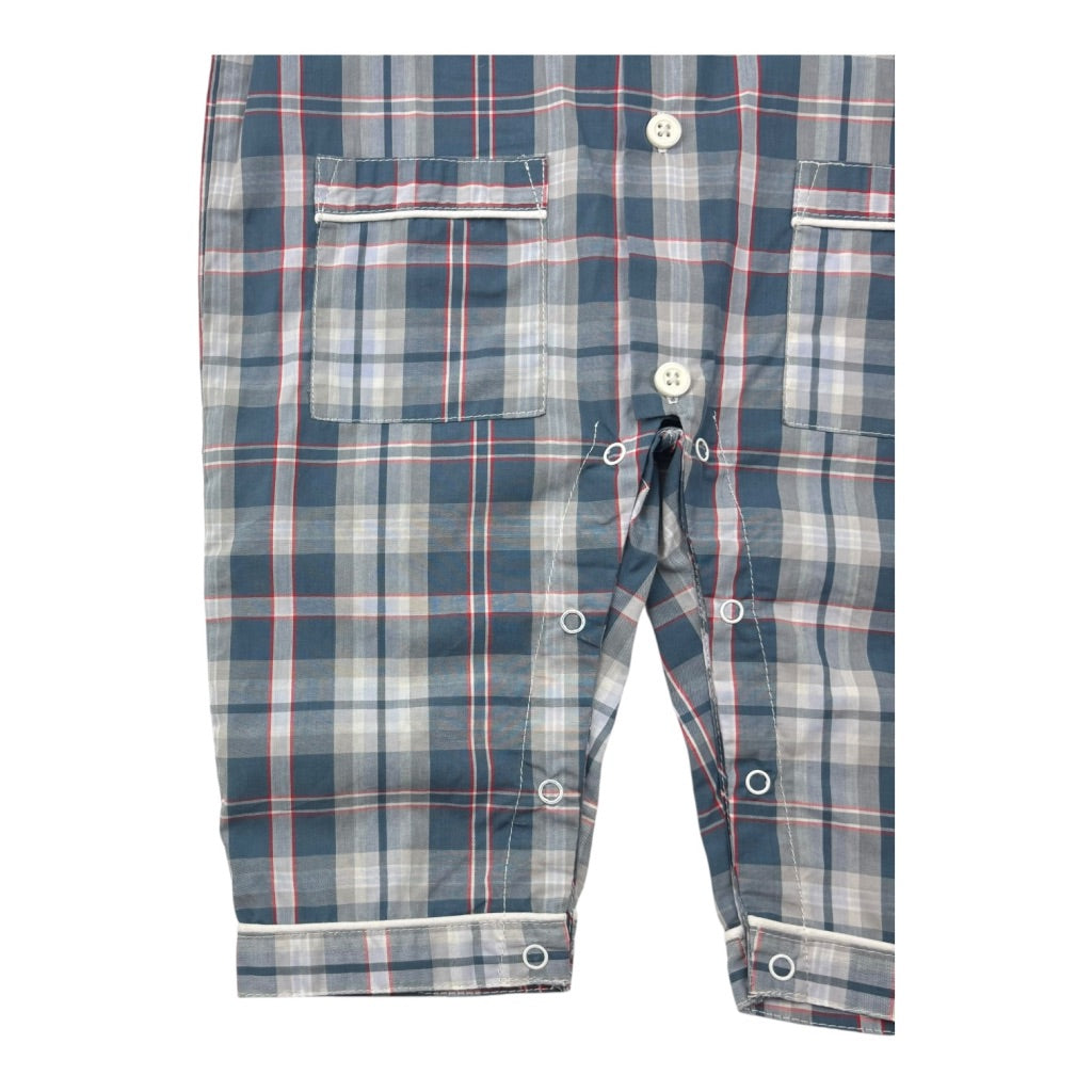 Le Petite Caddie Blue Check Pyjamas, Size 2